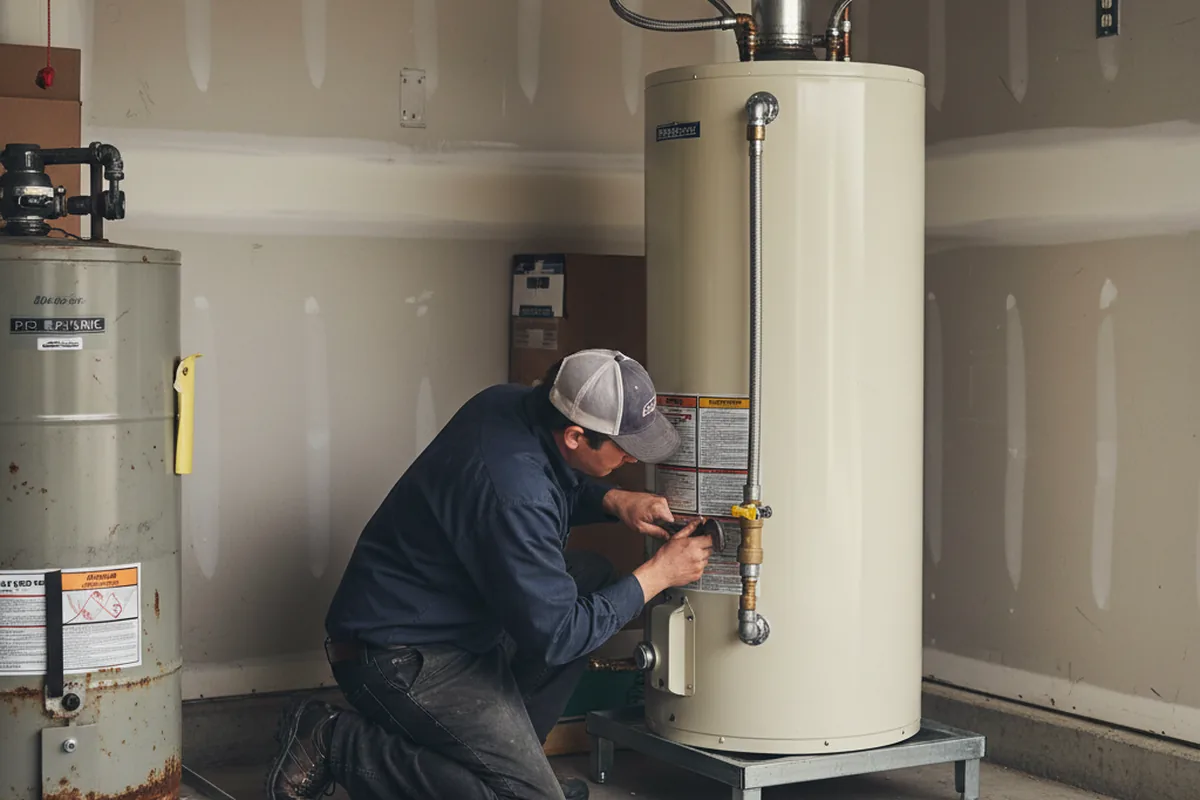 Water heater and shutoff valve replacement in Springfield Center